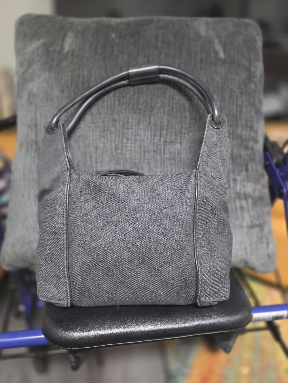 Vintage Gucci GG Monogram Canvas Small Hobo Bag